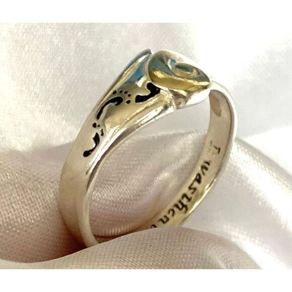 FP# Beautiful Sterling Silver “Footprints” Ring Sz 8 by LA Gem - Picture 1 of 9